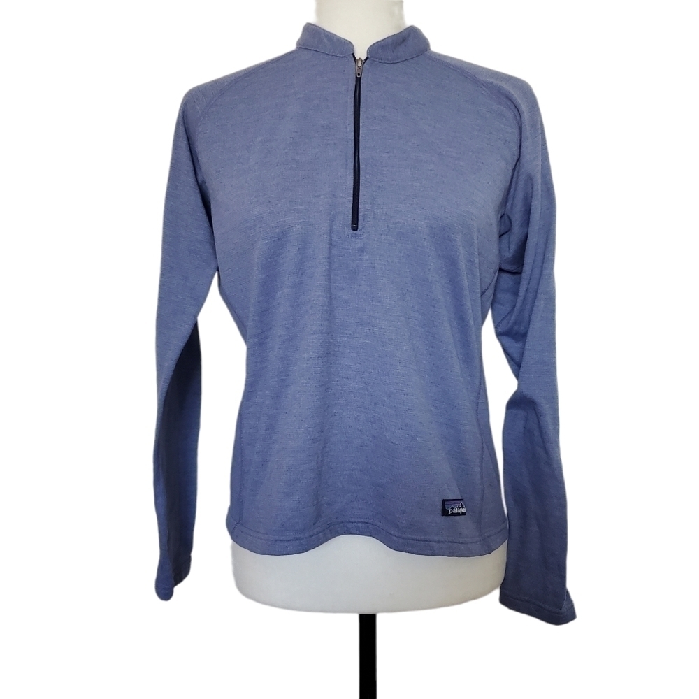 Patagonia Heathered Blue Half-Zip Pullover Sweater *flaw*